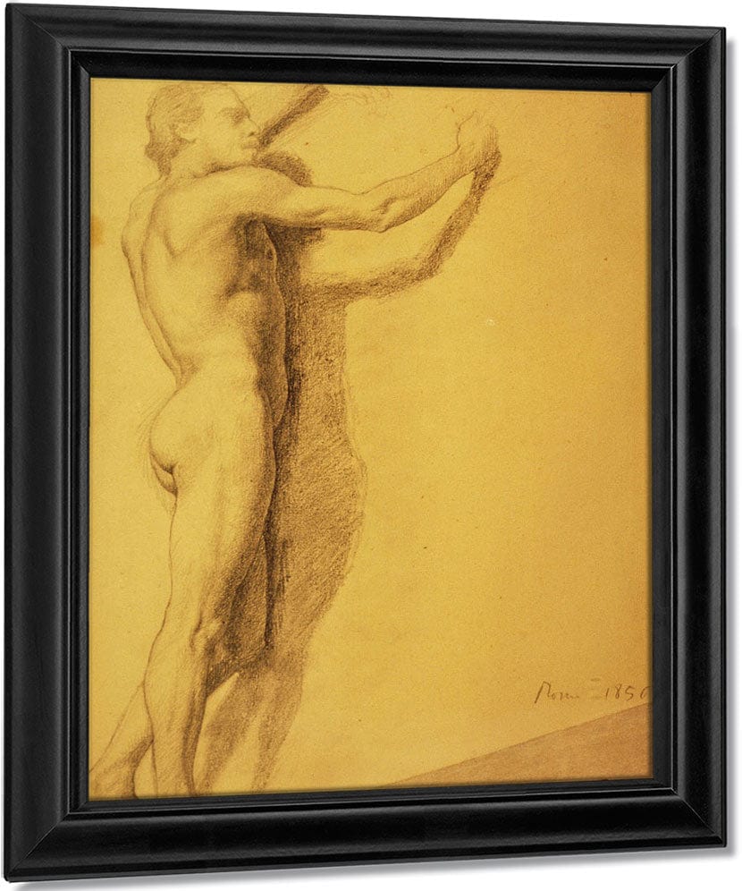 Study Of A Male Nude By Edgar Degas Fine Art Print