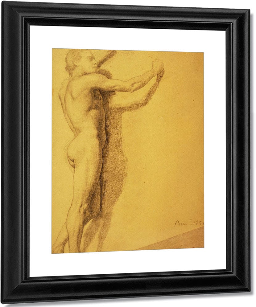 Study Of A Male Nude By Edgar Degas Fine Art Print