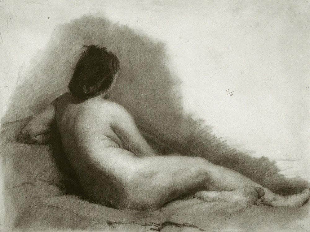 Study Of A Reclining Nude Woman By  Thomas Eakins Fine Art Print