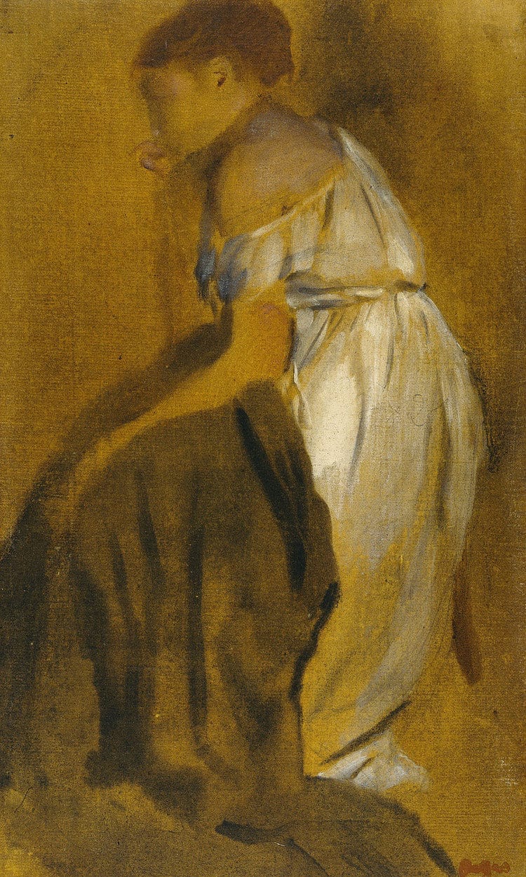 Study Of A Seated Woman By Edgar Degas Fine Art Print