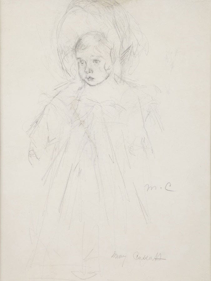 Study Of A Young Girl (Etude De Jeune Fille) By Mary Cassatt Fine Art Print