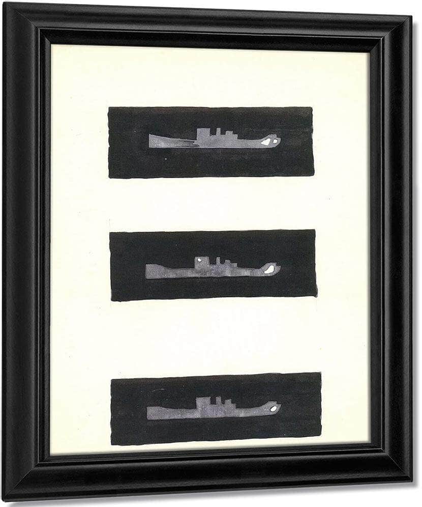 Study Of Four Ships On The Horizon By Abbott Handerson Thayer Fine Art Print