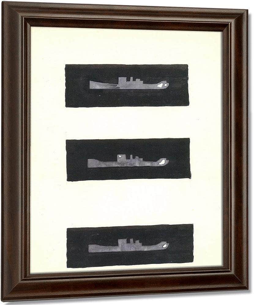 Study Of Four Ships On The Horizon By Abbott Handerson Thayer Fine Art Print