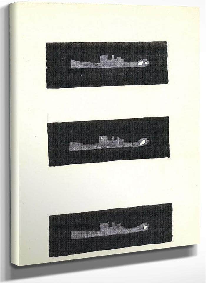 Study Of Four Ships On The Horizon By Abbott Handerson Thayer Fine Art Print