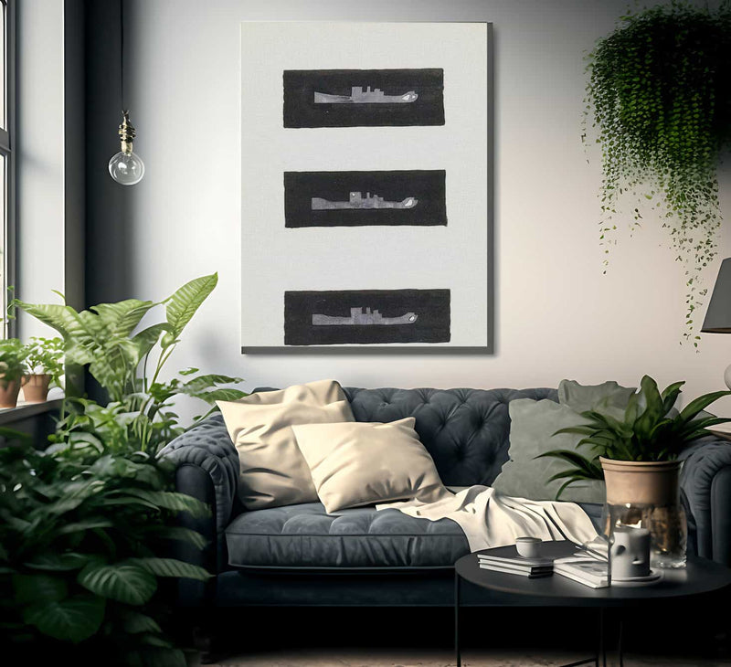 Study Of Four Ships On The Horizon By Abbott Handerson Thayer Fine Art Print