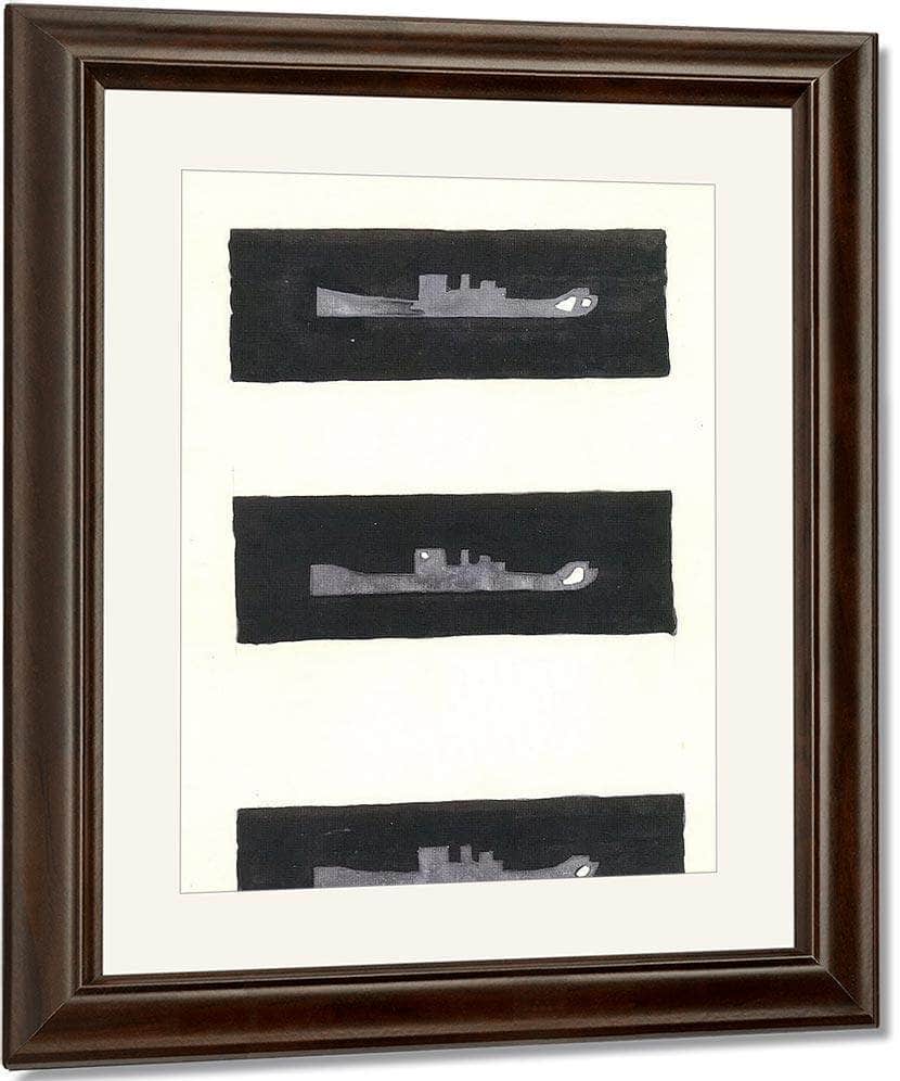 Study Of Four Ships On The Horizon By Abbott Handerson Thayer Fine Art Print