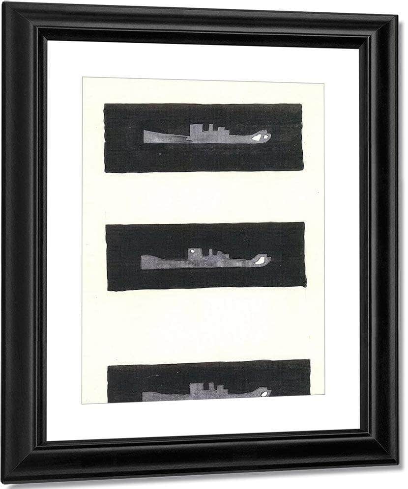 Study Of Four Ships On The Horizon By Abbott Handerson Thayer Fine Art Print