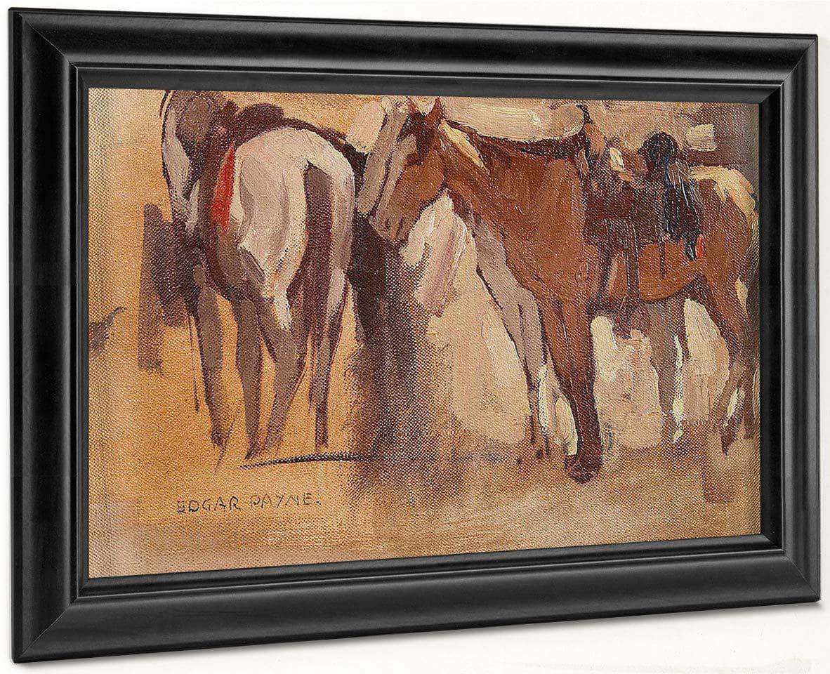 Study Of Saddled Horses By Edgar Payne Fine Art Print