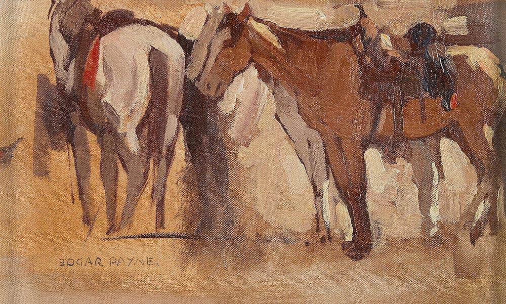 Study Of Saddled Horses By Edgar Payne Fine Art Print