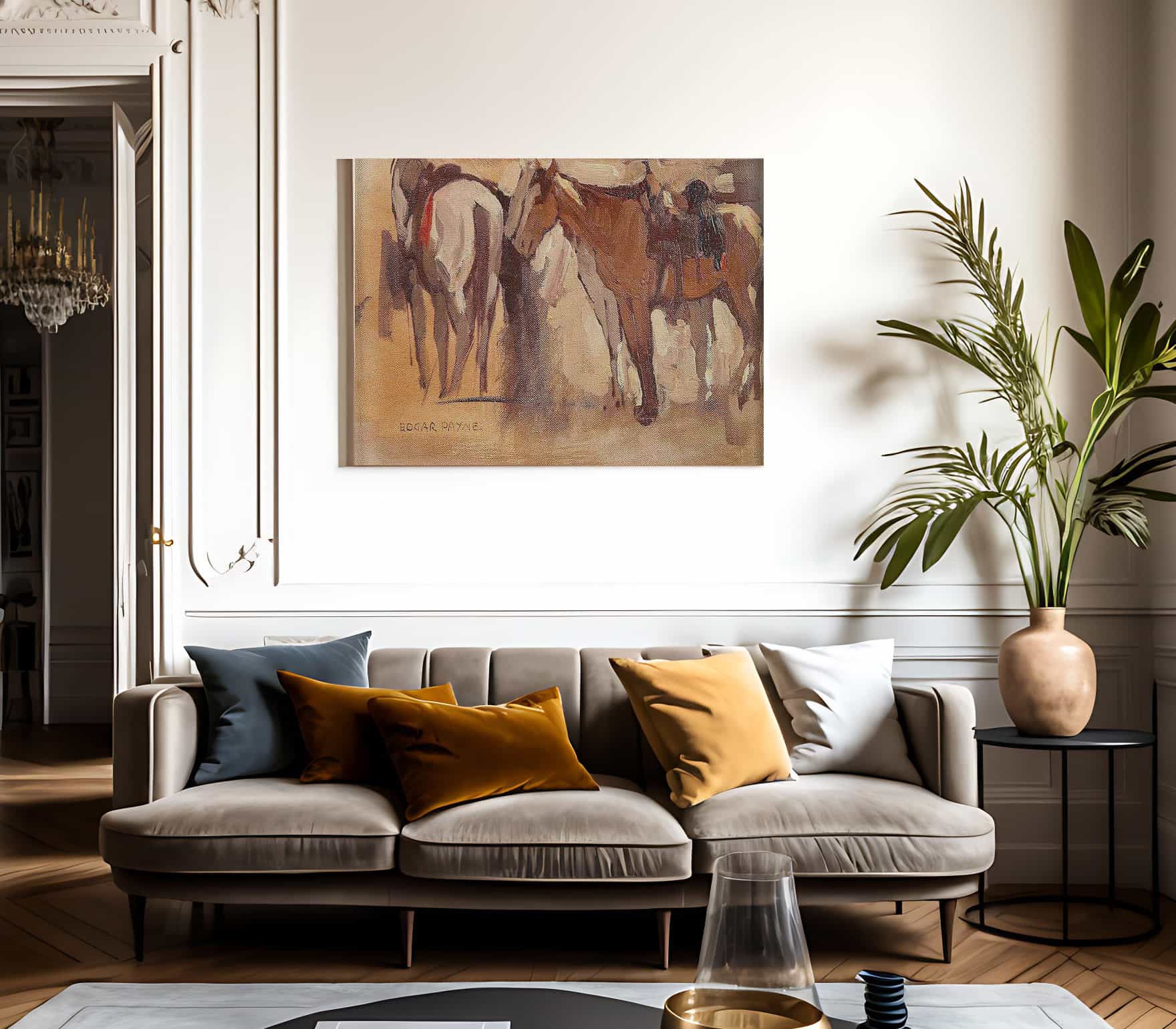 Study Of Saddled Horses By Edgar Payne Fine Art Print