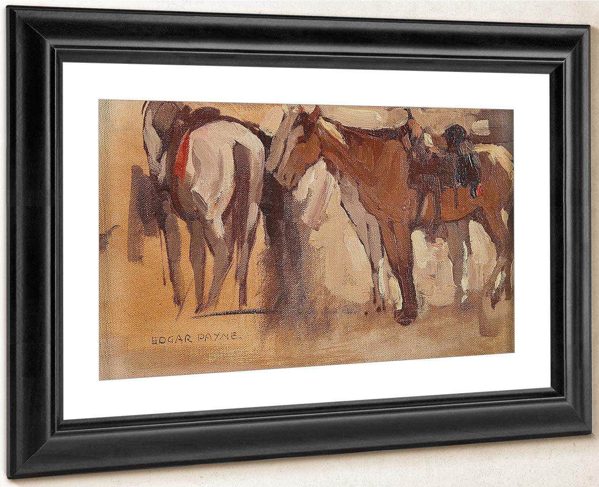 Study Of Saddled Horses By Edgar Payne Fine Art Print