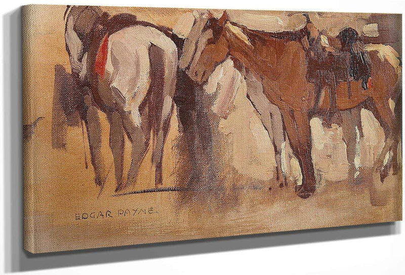 Study Of Saddled Horses By Edgar Payne Fine Art Print