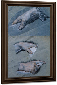 Study Of The Hands Of A Man By Maurice Quentin De La Tour Fine Art Print