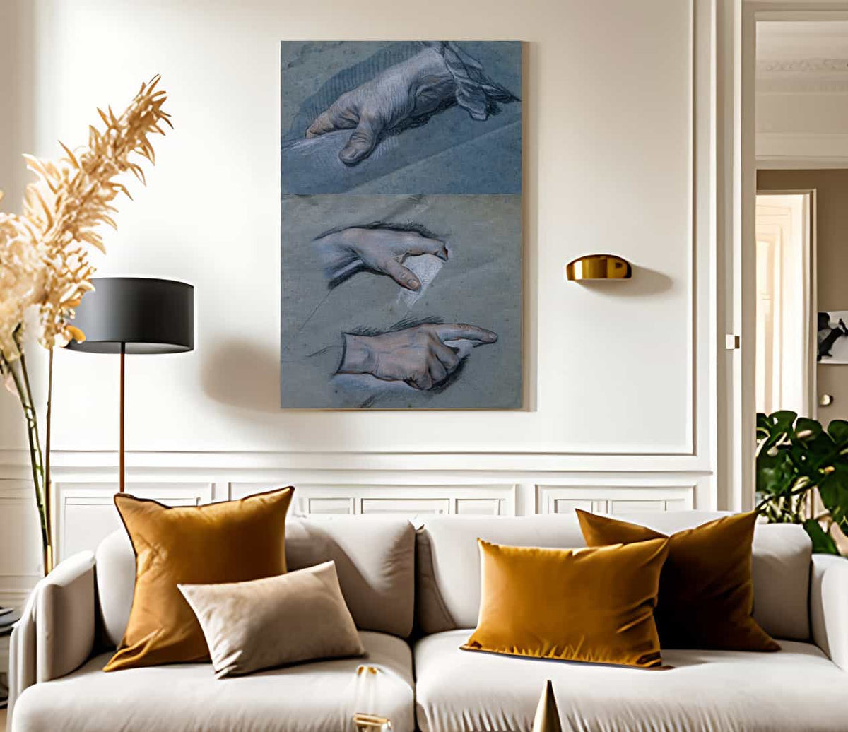 Study Of The Hands Of A Man By Maurice Quentin De La Tour Fine Art Print