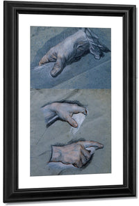 Study Of The Hands Of A Man By Maurice Quentin De La Tour Fine Art Print