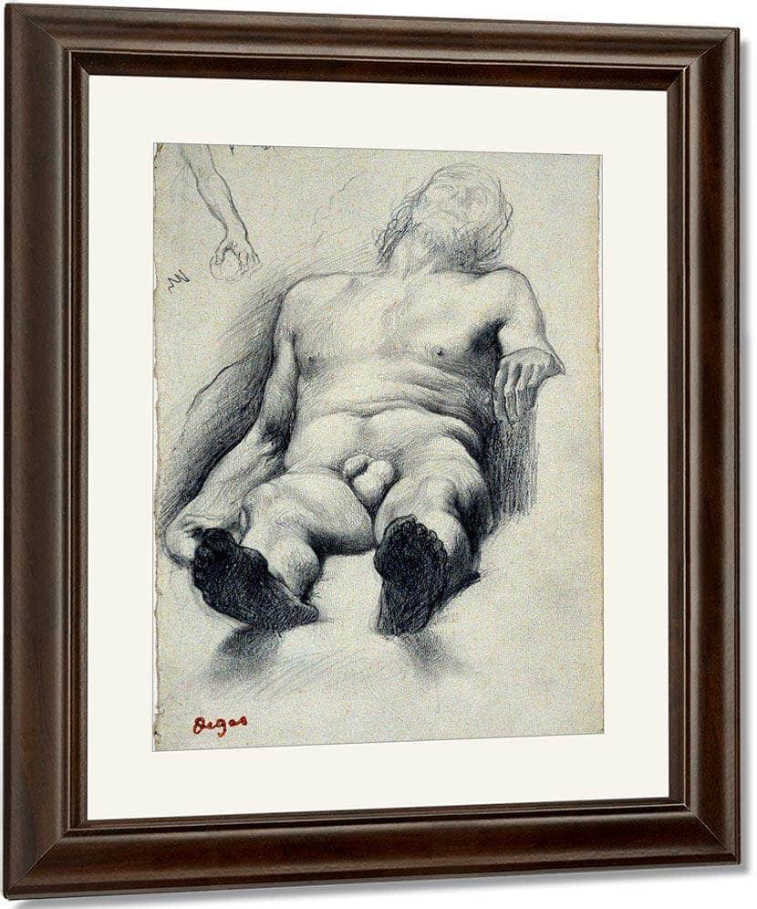 Study Reclining Male Nude 1 By Edgar Degas Fine Art Print