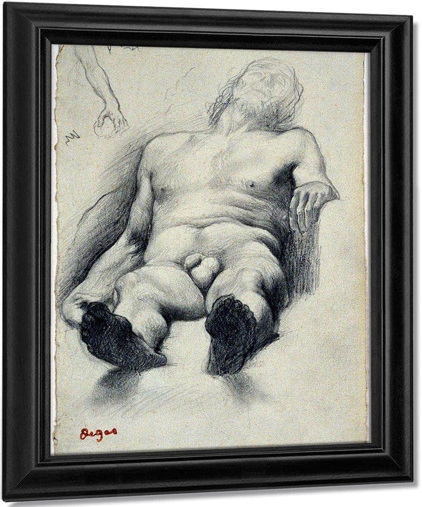 Study Reclining Male Nude 1 By Edgar Degas Fine Art Print