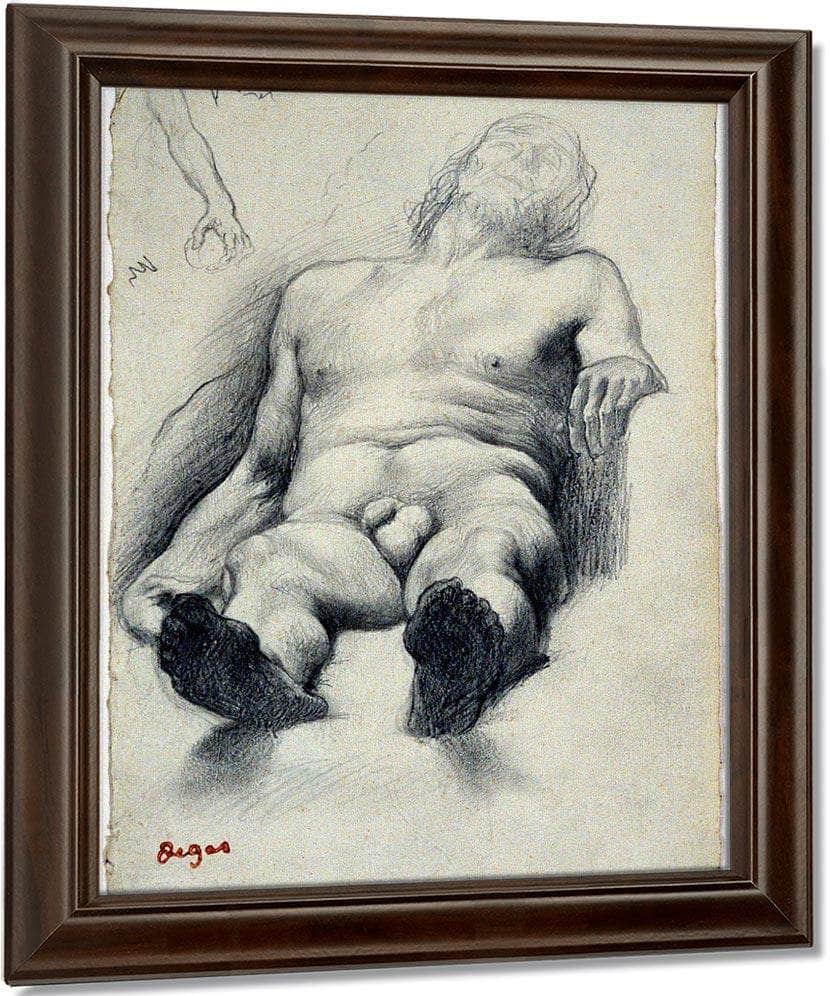 Study Reclining Male Nude 1 By Edgar Degas Fine Art Print