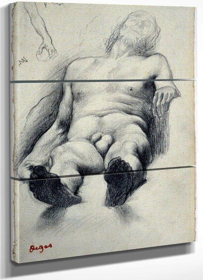 Study Reclining Male Nude 1 By Edgar Degas Fine Art Print