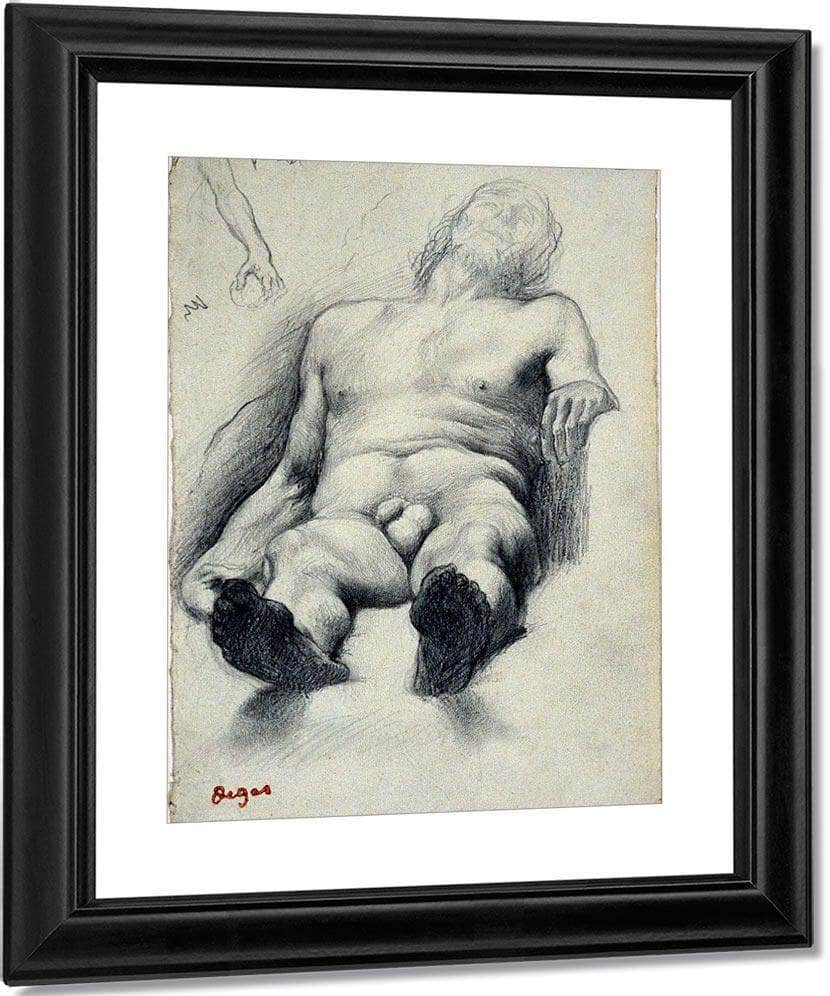 Study Reclining Male Nude 1 By Edgar Degas Fine Art Print