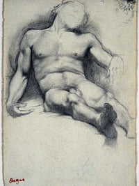 Study Reclining Male Nude By Edgar Degas Fine Art Print