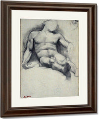 Study Reclining Male Nude By Edgar Degas Fine Art Print
