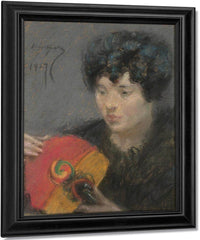 Study With Fan  2 By Alice Pike Barney Fine Art Print
