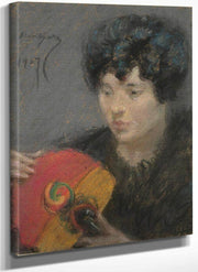 Study With Fan  2 By Alice Pike Barney Fine Art Print