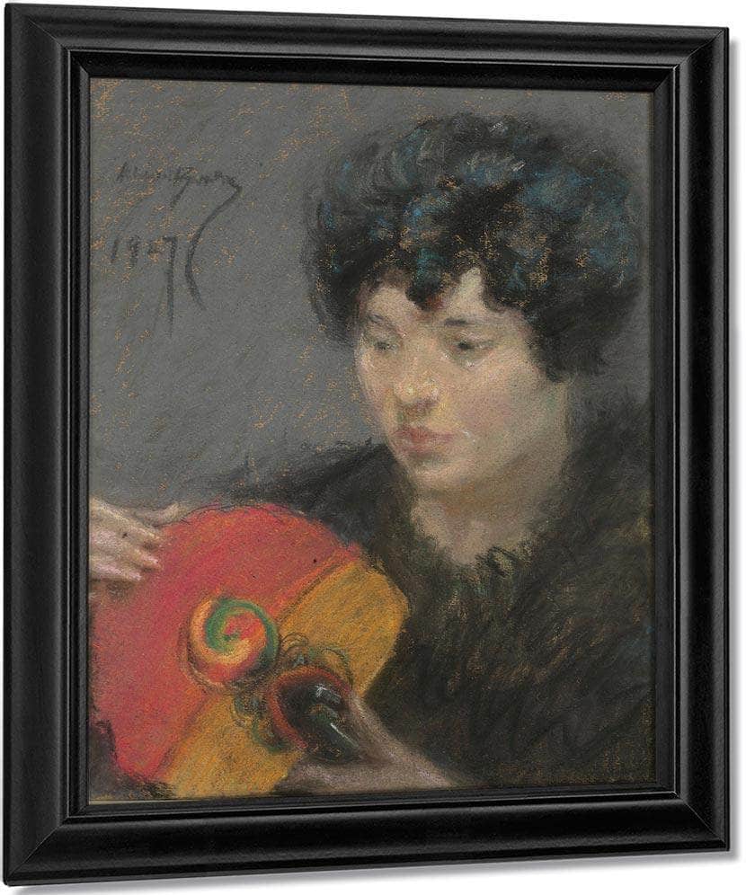 Study With Fan By Alice Pike Barney Fine Art Print