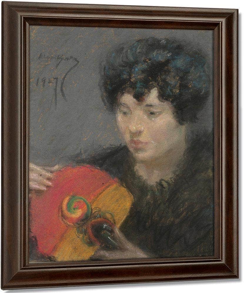Study With Fan By Alice Pike Barney Fine Art Print