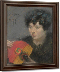 Study With Fan By Alice Pike Barney Fine Art Print