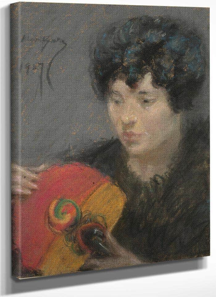 Study With Fan By Alice Pike Barney Fine Art Print