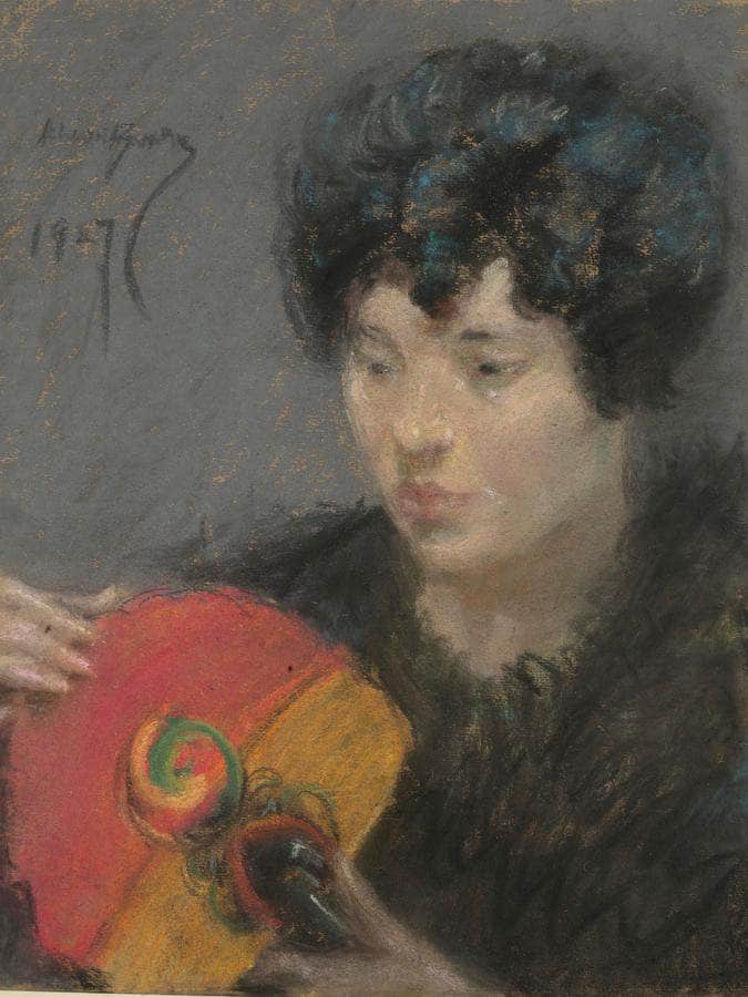 Study With Fan By Alice Pike Barney Fine Art Print
