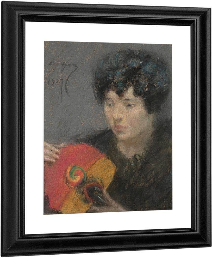 Study With Fan By Alice Pike Barney Fine Art Print