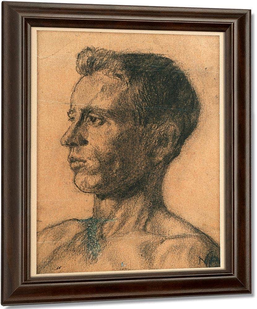 Study   Young Man's Head By Nicolai Astrup Fine Art Print