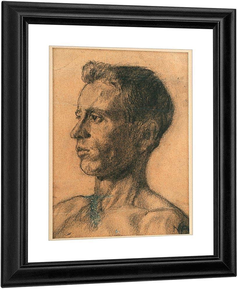 Study   Young Man's Head By Nicolai Astrup Fine Art Print