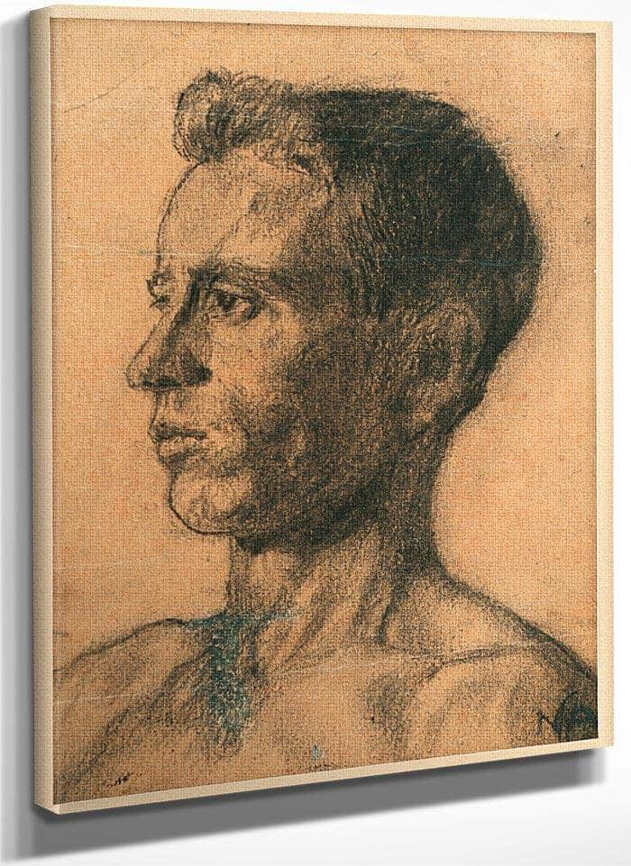 Study   Young Man's Head By Nicolai Astrup Fine Art Print