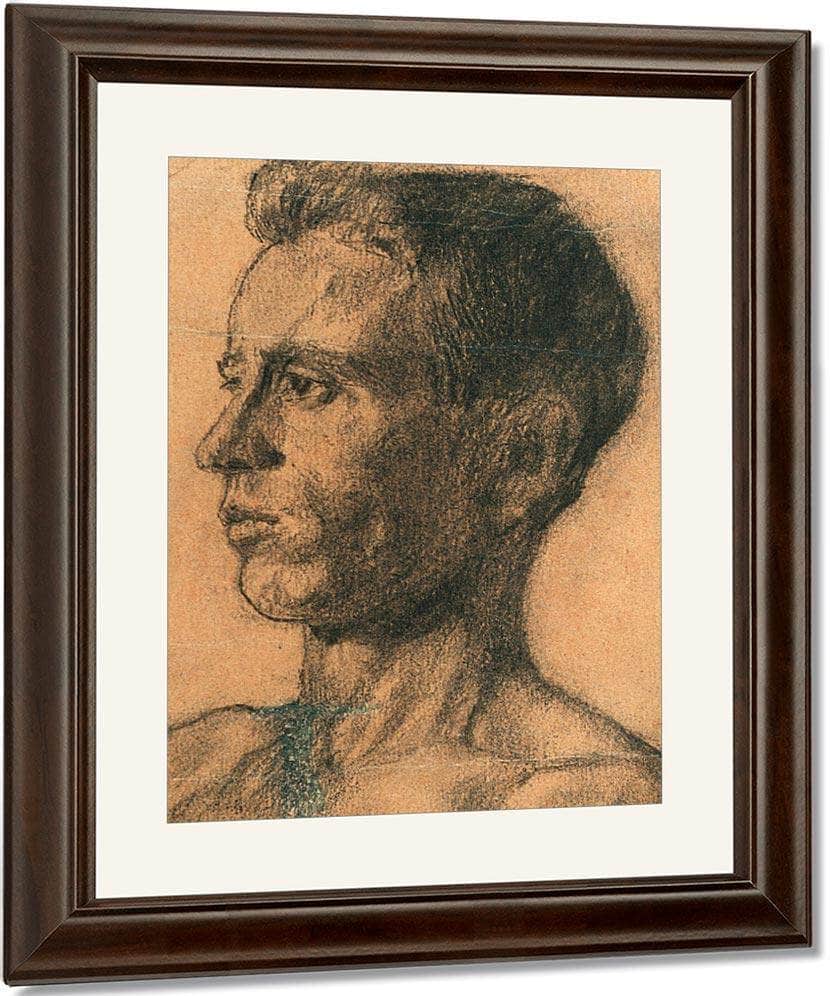 Study   Young Man's Head By Nicolai Astrup Fine Art Print