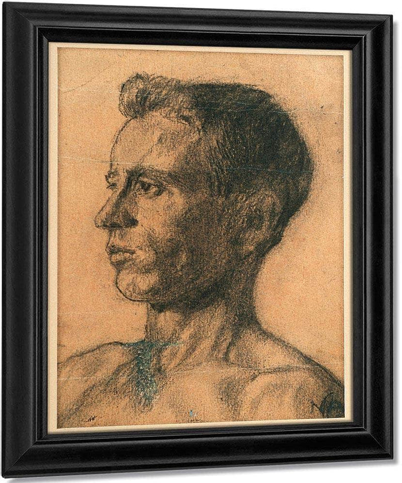Study   Young Man's Head By Nicolai Astrup Fine Art Print