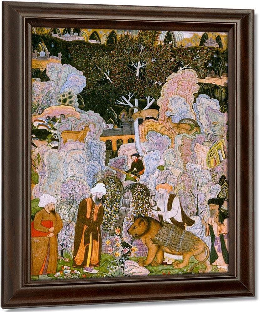Sufis In A Landscape 1601 G By Farrukh Beg Fine Art Print