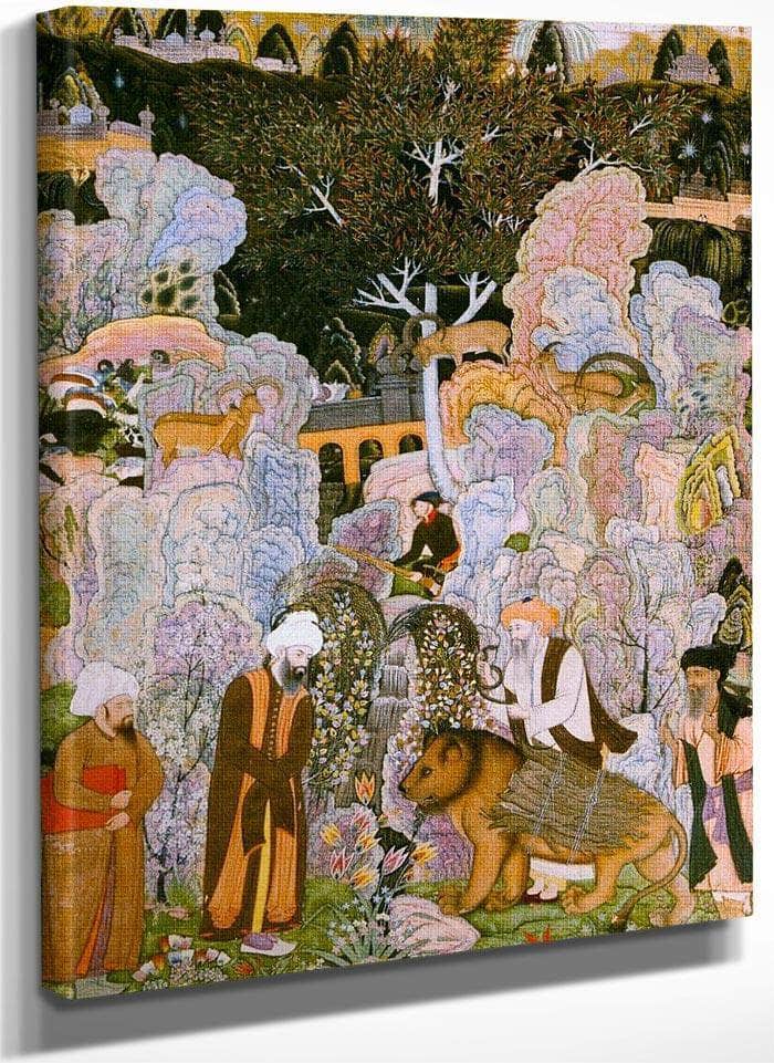 Sufis In A Landscape 1601 G By Farrukh Beg Fine Art Print