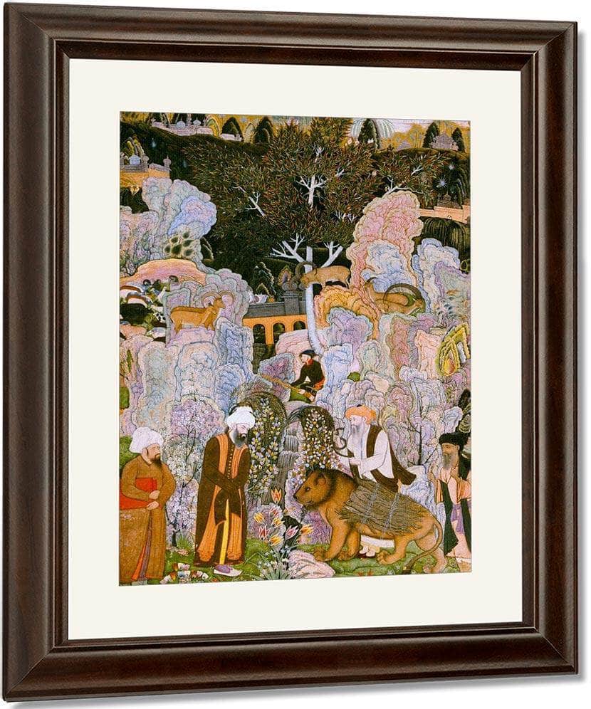 Sufis In A Landscape 1601 G By Farrukh Beg Fine Art Print