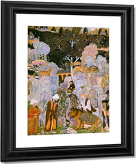 Sufis In A Landscape 1601 G By Farrukh Beg Fine Art Print