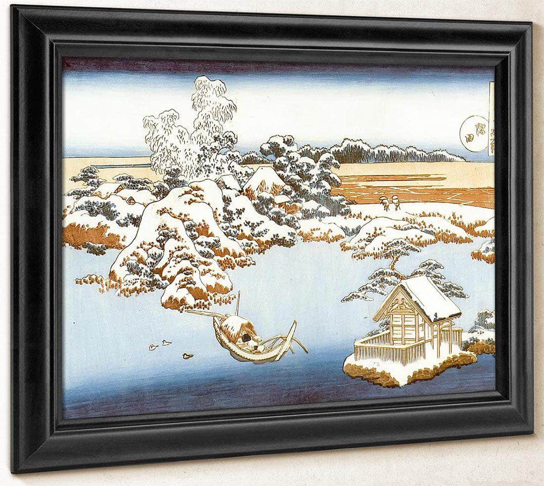 Sumida River In Snow By Hokusai Fine Art Print