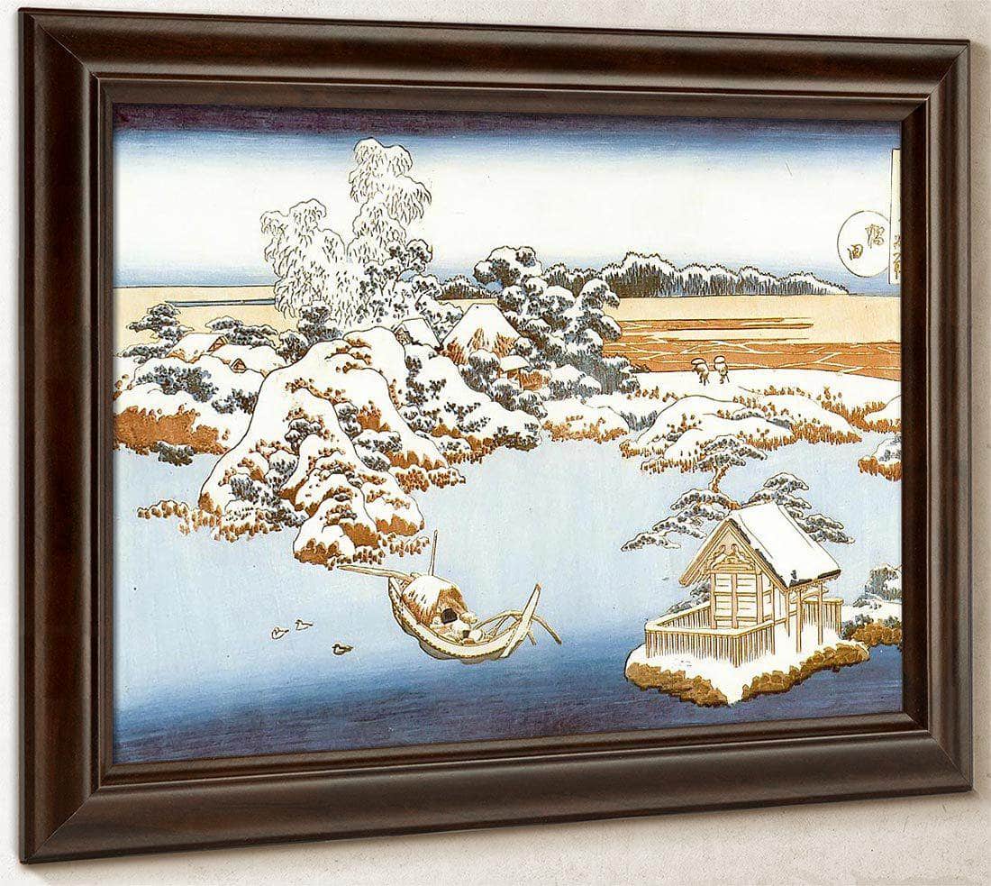 Sumida River In Snow By Hokusai Fine Art Print