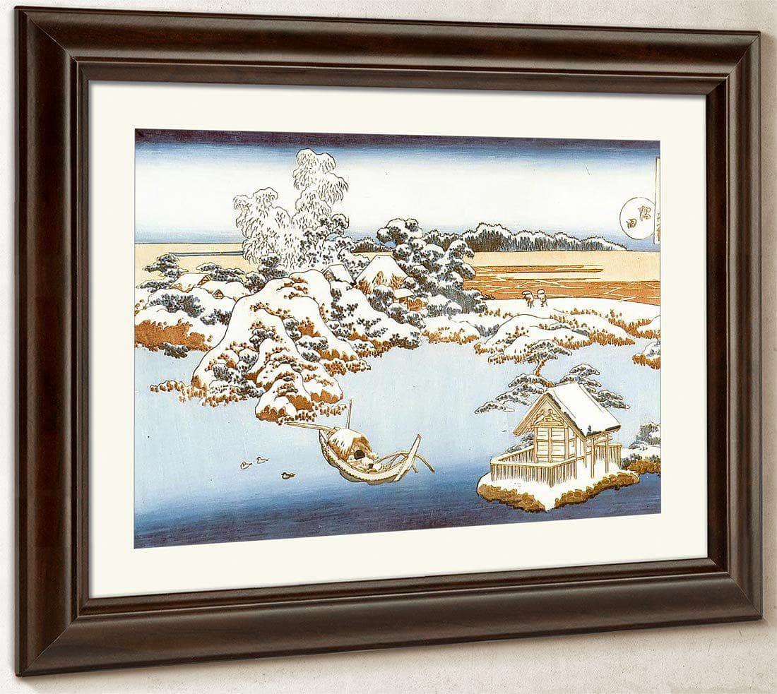 Sumida River In Snow By Hokusai Fine Art Print