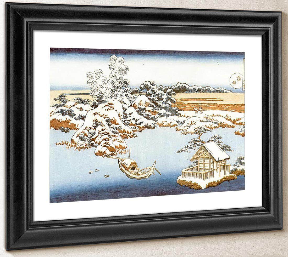Sumida River In Snow By Hokusai Fine Art Print