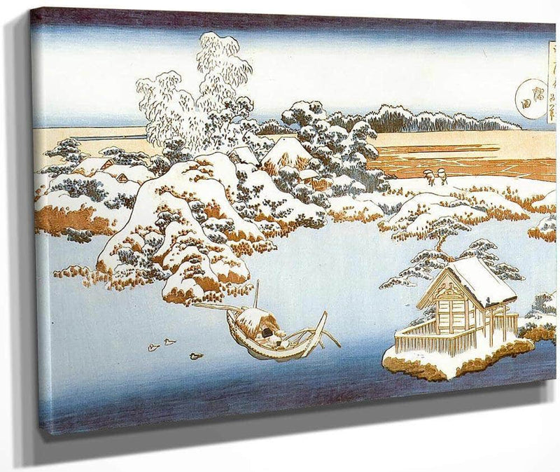 Sumida River In Snow By Hokusai Fine Art Print