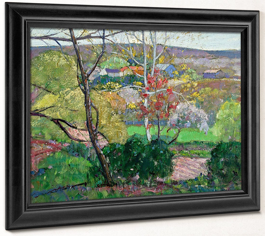 Summer Landscape With Farm Building By Richard Edward Miller Fine Art Print