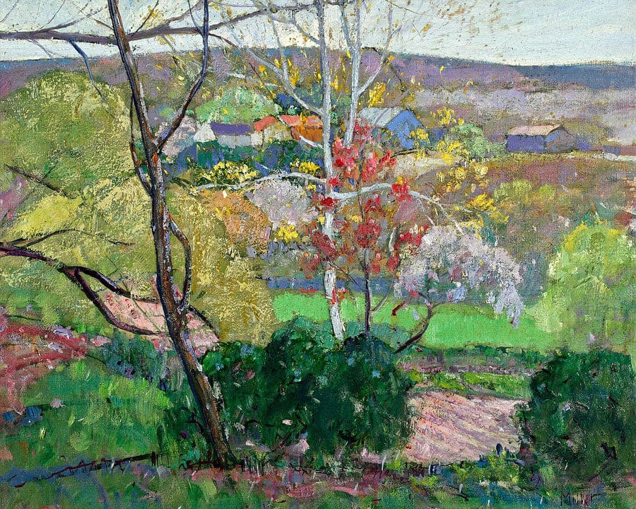 Summer Landscape With Farm Building By Richard Edward Miller Fine Art Print